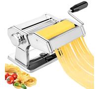 Manual Pasta Maker, 2 in 1 Noodles Maker, with 7 Adjustable Thickness Settings and Washable Aluminum Alloy Rollers, Perfect for Spaghetti Lasagna or Dumpling