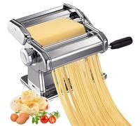 Manual Pasta Maker Machine Adjustable Thickness Settings, 3 in 1 Stainless Steel Pasta Machine (9 Thickness Settings and 2 Fineness) Perfect for Spaghetti, Fettuccini, Lasagna, or Dumpling Skins