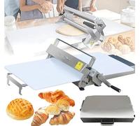 Manual Pastry Sheeter, Stainless Steel Dough Roller for Bakery, Adjustable Thickness 0.5-27mm, Foldable for Home & Commercial Use