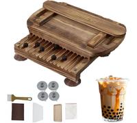 Manual Pearl Maker Machine for Bubble Tea - Double Handle, Pulley Positioning, Solid Wood Pallets - Perfect for Dessert Shops and Boba Beverage Businesses