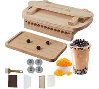 Manual Pearl Maker Machine for Bubble Tea - Double Handle, Pulley Positioning, Solid Wood Pallets - Perfect for Dessert Shops and Boba Beverage Businesses