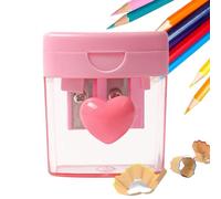 Manual Pencil Sharpener, Portable Coloured Double Hole Accessories, Colouring Pencil Sharpener, for Home, Office, Drawing, Makeup, Travel, Teaching