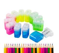 Manual Pencil Sharpener | Portable Manual 2-Hole Pencil Sharpener | 12 Pieces Portable Stationery Student Accessories for School Teens Artists Adults Children Girls and Boys