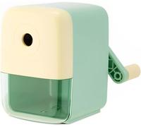 Manual Pencil Sharpener with Auto-Stop, Hand Crank Design for 6.9-8mm Standard & Colored Pencils, School Supplies for Kids, Students, Classroom, Home, Office, Art Projects, Durable & Portable, Green
