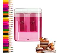 Manual Pencil Sharpener with Container, Twin Hole Barrel Sharpener & Shaping Tool, Bright Ergonomic Design with Lid, Suitable for School, Home & Office, Durable & Practical Pencil Sharpener(Pink)