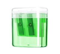 Manual Pencil Sharpener with Cover Dual Hole Pencil Sharpener,Portable Small Sharpener,for Kids Students School Home Office Supply (Green)