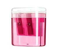 Manual Pencil Sharpener with Cover Dual Hole Pencil Sharpener,Portable Small Sharpener,for Kids Students School Home Office Supply (Pink)