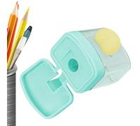 Manual Pencil Sharpener with Lid Double Hole Portable Accessories Makeup Pencil Sharpener for Children School Classroom Nursery Home Office Drawing Makeup Travel Lessons
