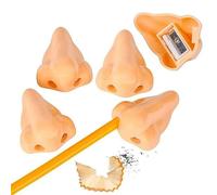 Manual Pencil Sharpeners, 5 Pcs Funny Nose Shape Pencil Sharpeners for Kids & Adults, Portable Pencil Sharpener for Travel School Office