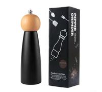 Manual Pepper Grinder with Adjustable Coarseness for Black Pepper and Sea Salt Birchwood and Porcelain Spice Mill for Freshly Ground Pepper and Sichuan Pepper (8in)