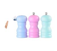 Manual Pepper Grinder with Adjustable Coarseness Settings, Stainless Steel Core, and Solid Rubber Wood Build for Convenient Kitchen Use (Nordic Blue)