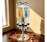 Manual Perfume Dispenser, 380ml Liquid Filling Machine Transfer Tools, With 6 Glass Bottles, Adjustable Pump Head, Turntable Base, Ideal for Retail & DIY Perfume Projects