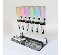 Manual Perfume Dispenser Set, 6/8-Head Liquid Transfer Tool with Precision Adjustable Flow, 200Ml Each Bottle Capacity, for Stores & Bars - Desktop Mount(6)