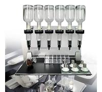 Manual Perfume Dispenser Set with Pump Heads and Testing Cups, Glass Bottles, Multi-Head Fragrance Bar Dispenser for Retail Countertop Perfume Testing and Cosmetic Display