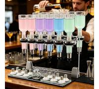 Manual Perfume Dispenser with 200ml Glass Bottles, Adjustable Pump Heads, Testing Cups, and Acrylic Display Rack - Ideal for Perfume Stores, Labs, and Bars