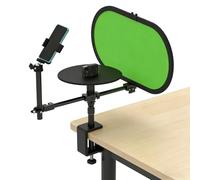 Manual Photography Turntable, Rotating Camera Platform Rig with Adjustable Shooting Angle and Background Cloth for Video Making