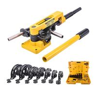 Manual Pipe Bending Tool with 7 Dies, U Shaped Tube Bender for Copper and Aluminium Tubes, 0 to 180° Ratcheting Mechanism for Precision Bending