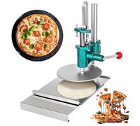 Manual Pizza Dough Press, Commercial Pastry Press Machine with Dual Plates, Adjustable Dough Thickness 0.2"-1.4", Labor Saving Leverage Structure for Home and Bakery Use