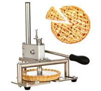 Manual Pizza Dough Press Machine, Adjustable Stainless Steel Pastry Press, 8mm Thickened Frame, Gear Drive Dough Forming Tool for Homemade Pizza