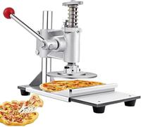 Manual Pizza Dough Press Machine, Commercial Stainless Steel Dough Flattener, with 16cm Round Platen, Adjustable Thickness, for Making Hand Pies Meatloaf Pizza Crusts Soft Rolls Puff Pastry.