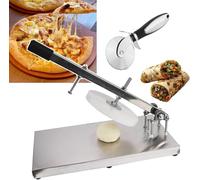 Manual Pizza Dough Press Machine, Stainless Steel Adjustable Press for Uniform Thickness in Pizza, Chapati, Tortillas (12cm to 24cm)