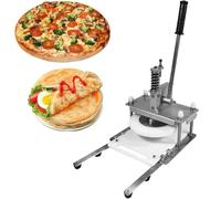 Manual Pizza Dough Press Machine, Stainless Steel Press Plate with Extended Handle, 300kg Pressure & Adjustable Thickness for Pizza, Tortillas