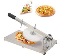 Manual Pizza Press Machine - Stainless Steel Dough Roller with Adjustable Thickness and 7 Disc Options for Pizza Restaurants and Snack Bars