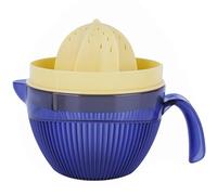 Manual Plastic Orange/Grapefruit Juicer Squeezer, Large Hand Citrus Press with Slots Strainer＆600ml Cup with Spout, BPA-free, Wide 6-Tooth Efficient Reamer Rotary Juice Extractor for Big Lemon Lime