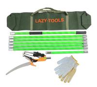 Manual Pole Saw Tree Pruner - Long Reach Pruning Saw with Scissor Head, 65Mn Steel Blade & Carry Bag - Lightweight Telescopic Tree Trimming Tool (7m Long)