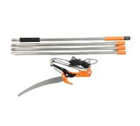 Manual Pole Saw Tree Pruner - Available in 3.5M/7M/9M (11FT/23FT/30FT) Long Reach Pruning Saw with Scissor Head, 65Mn Steel Blade - Lightweight Telescopic Tree Trimming Tool (3.5m Long)