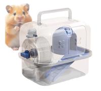 Manual Portable Hamster Cage - Luxury Transparent Panoramic Double Layer Villa with Ladder and Carry Handle | ABS Material, Extra Large (24x18x20cm), Orange and Blue Options