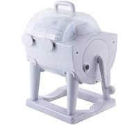 Manual Portable Turbo Washing Machine Spin Dryer, Hand Cranked Turbine Washer Non-Electric Travel Laundry Washer Spin Dryer Combo for Camping Apartments Dorms RV Business Trip (White)