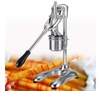 Manual Potato Press with 12-Hole Design, French Fry Squeezer for Perfect Fried Potato Strips, Includes Basket for Easy Use