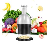 Manual Pressed Garlic Chopper Stainless Steel Onion Chopper Hand Chopper for Vegetables High Efficiency Mini Manual Food Chopper Compact Food Cutter Mincer Kitchen Tools for Ginger Chili Onion Nut