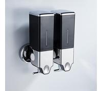 Manual Presshead Wall Mounted Soap Dispenser, Shower and Lotion Dispenser for Home, Bathroom, Kitchen, Hotels, Restaurants (Black, 1000ml)