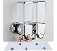 Manual Presshead Wall Mounted Soap Dispenser, Shower and Lotion Dispenser for Home, Bathroom, Kitchen, Hotels, Restaurants (Transparent, 1000ml)