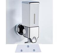 Manual Presshead Wall Mounted Soap Dispenser, Shower and Lotion Dispenser for Home, Bathroom, Kitchen, Hotels, Restaurants (Silver, 500ml)