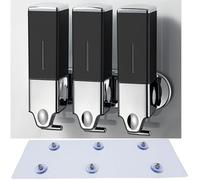 Manual Presshead Wall Mounted Soap Dispenser, Shower and Lotion Dispenser for Home, Bathroom, Kitchen, Hotels, Restaurants (Black, 1500ml)