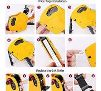 Manual Price Labeler with 8 Digits and Single Row Printing for Retail and Inventory, ABS Single Line Price Marker Compatible with 21 x 12 mm Labels, Includes USD GBP EUR Currency