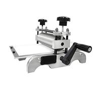 Manual Printmaking Etching Machine 12x7 In Adjustable Roller Height Desktop Engraving Press, Professional Letterpress Gravure Printing Machine for Paper Wood Copperplate Printmaking StainlessSteel