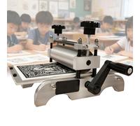 Manual Printmaking Etching Machine, Relief Block Lino Press with Adjustable Roller Height for Clear Even Printing, Ideal for Printing Supplies and Decorative Displays