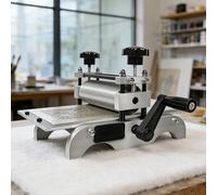 Manual Printmaking Etching Machine with Adjustable Roller Height, Desktop Engraving Press for Artistic Printmaking and Home Studios