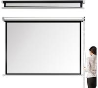 Manual Projector Screen, 4:3/16:9, Auto Lock, Fixed Wall/Ceiling Mounted, Retractable for Home Theater, Cinema, Office, Movie, TV, Game, White Fiberglass, 72"