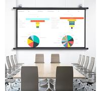 Manual Pull Down Projection Screen for Home Theater and Outdoor Movies, 4K, 4:3 & 16:9 Format, Easy Roll Up, 40-72 Inch