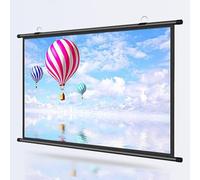 Manual Pull Down Projector Screen, 16:9 HD Projection Screen for Home Theater, Portable Anti-Crease Design, Various for Indoor and Outdoor Use
