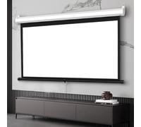 Manual Pull-Down Projector Screen For Family Home Office Theater - 16:9 4:3 Widescreen W/Auto-Locking, Adjustable Height, 72/60 Inch Wrinkle-Free Portable, Retractable Hanging Design(72inch