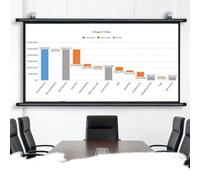 Manual Pull Down Projector Screen, HD 4K Movie Screen, Wrinkle-Free, 16:9/4:3 Format, Easy Hangable Design, Ideal for Home Theater or Office Use