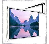 Manual Pull Down Projector Screen, HD Portable Indoor Outdoor Screen for Home Theater, Office, Dorm, 16:9 Aspect Ratio, 30-60 inches Universal Size