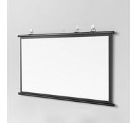 Manual Pull Down Projector Screen, Movie Projection Screen HD 16: 9/4:3, Simple Bar Wall Mounted HD Projection Screen, Lightweight Carry & Durable for Schools Meeting Indoor Outdoor