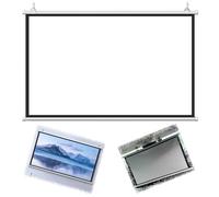 Manual Pull Down Projector Screen, Wall Mounted Movie Screen for Home Theater and Office, 60 Inch 4:3 Format, Easy Roll Up Design